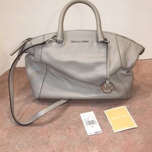 Michael Kors Lg Riley Satchel EUC Pearl Grey